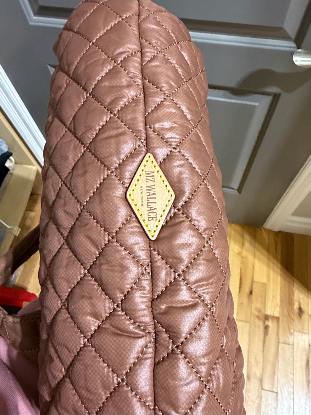 MZ Wallace Quilted Hobo Bag in Brown - Picture 3 of 4